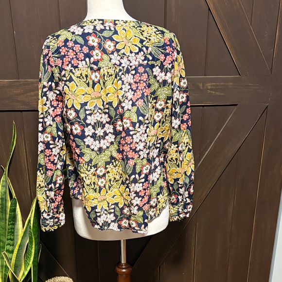 Talbots Floral Blouse - Black, Yellow, Pink - Picture 8 of 10